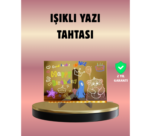 USB Bağlantılı LED Akrilik Çizim ve Not Tahtası