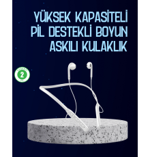 USB Şarjlı Uzun Ömürlü Boyun Askılı Bluetooth Kulaklık