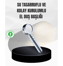 Kolay Montajlı 3 Modlu Yüksek Basınç Duş Başlığı