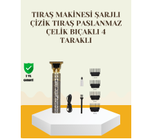 Şarjlı Titanyum Bıçaklı Saç ve Sakal Kesme Makinesi
