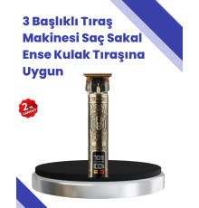 Kablosuz Saç Sakal Düzeltici – Çoklu Başlık ve Taraklı