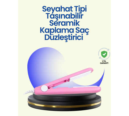 Hafif ve Taşınabilir Seramik Kısa Saç Maşası – Seyahate Uygun Ergonomik ve Güvenli Tasarım