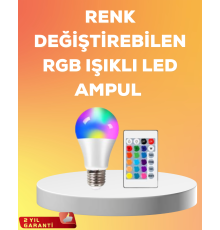 RGB Uzaktan Kumandalı LED Ampul 16 Renk A Kalite 2025 Model Orijinal