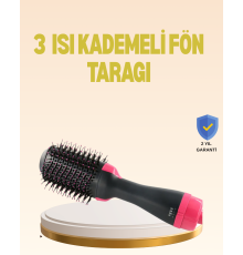 3 Isı Kademeli 1200W Saç Şekillendirme Fırçası.