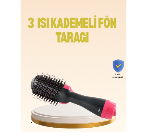 3 Isı Kademeli 1200W Saç Şekillendirme Fırçası.