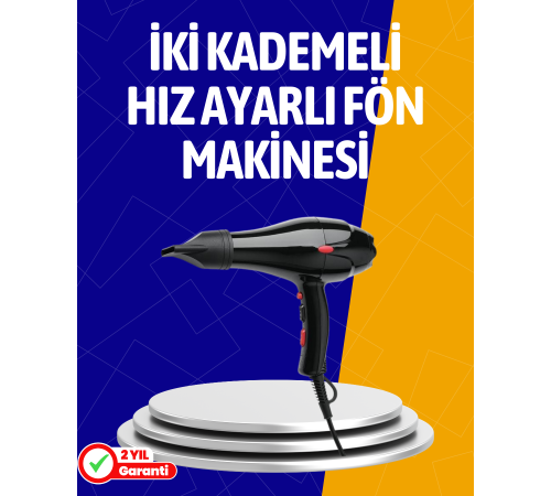 2200W Güçlü Motorlu Ergonomik Fön Makinesi