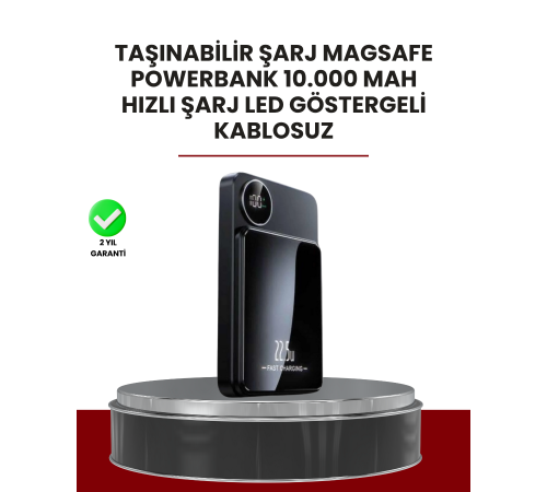 Gerçek Zamanlı Güç Göstergeli Manyetik USB-C Taşınabilir Powerbank