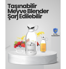 Pembe ve Beyaz Renk Seçenekli Mini Boy Meyve Sıkıcı