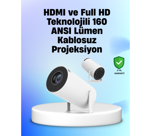4K Uyumlu 130 İnç Full HD Projeksiyon Cihazı ve Kablosuz Aktarım Özelliği