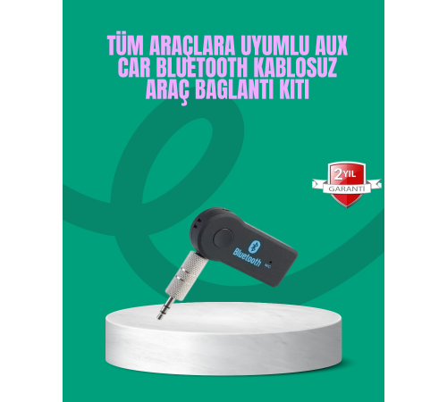 Taşınabilir Bluetooth AUX Araç Müzik ve Konuşma Kiti