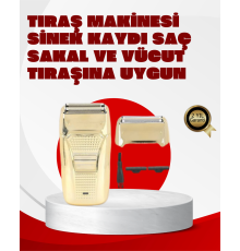 Erkek Saç Sakal Tıraş Makinesi Kablolu Altın Renk Dayanıklı