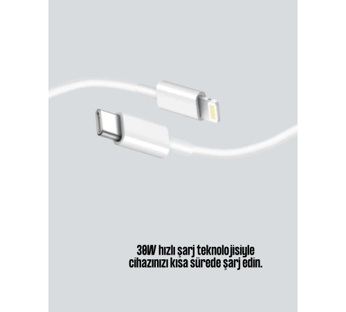 30W Type-C Lightning Hızlı Şarj Kablosu 1.2m iPhone Uyumlu 30W Type-C Lightning Hızlı Şarj Kablosu 1.2m iPhone Uyumlu