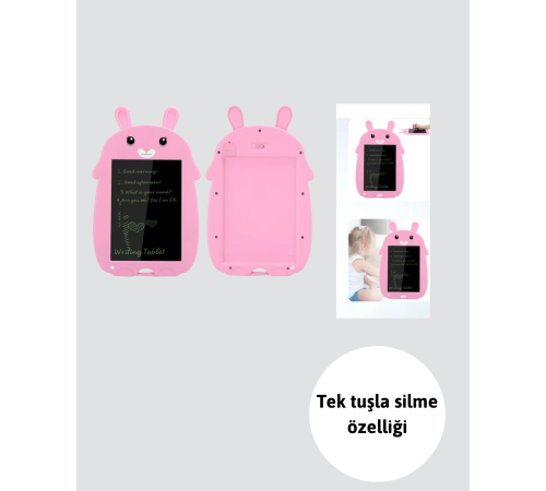 Kağıt Benzeri LCD Yazı Tableti | Tek Tuşla Silme ve Uzun Pil Ömrü