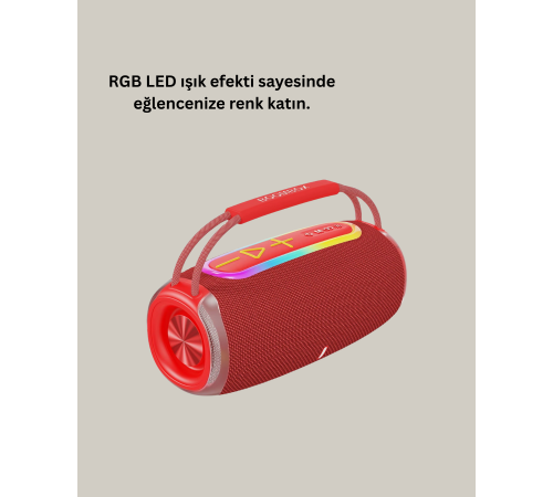 Suya Dayanıklı 20W RGB Hoparlör Bluetooth, USB, SD Kart ve AUX Girişli