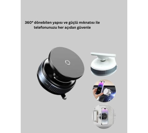 Evrensel Manyetik Araç Telefon Tutucu 360° Döner Başlık