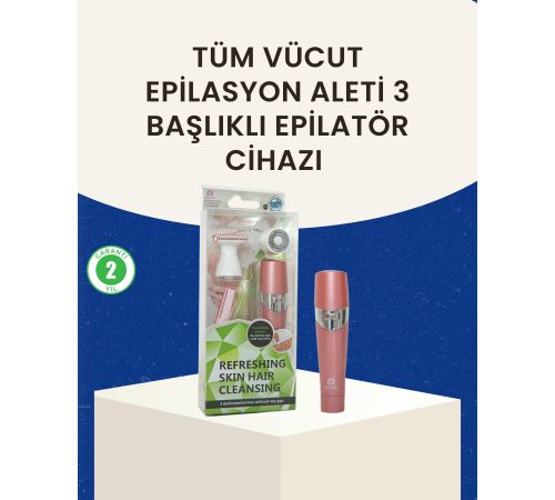 3 Başlıklı Kadın Yüz ve Vücut Tüy Temizleme Makinesi