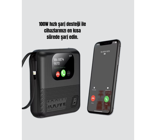 Su Geçirmez 10000 mAh Powerbank ve Akıllı Saat Özellikli Taşınabilir Şarj Su Geçirmez 10000 mAh Powerbank ve Akıllı Saat Özellikli Taşınabilir Şarj