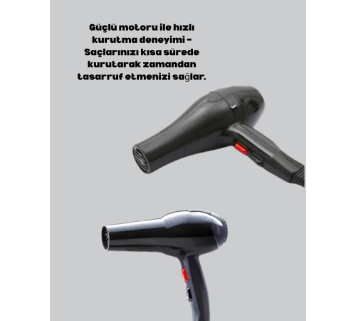 2200W Güçlü Motorlu Ergonomik Fön Makinesi
