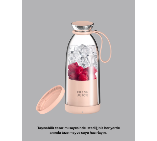 1200mAh Şarjlı, Hafif ve Pratik Taşınabilir Blender