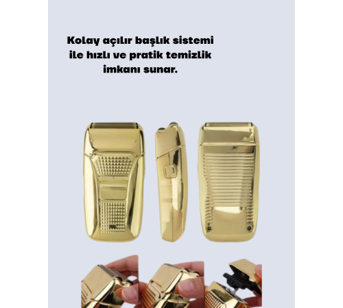 Altın Kaplama Kablolu Erkek Tıraş Makinesi Favori Aparatlı