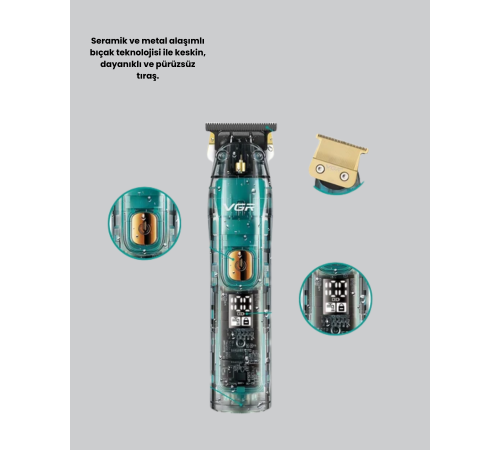 VGR V-695 Profesyonel Saç ve Sakal Kesme Makinesi Şarjlı ve Kablolu Kullanım