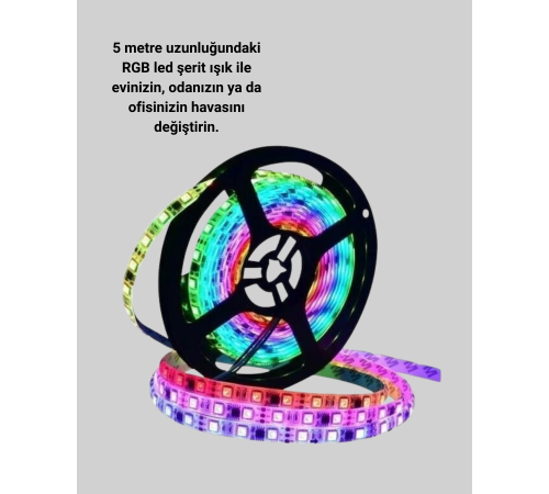 Pratik Kurulumlu 5 Metre Kumandalı Şerit LED