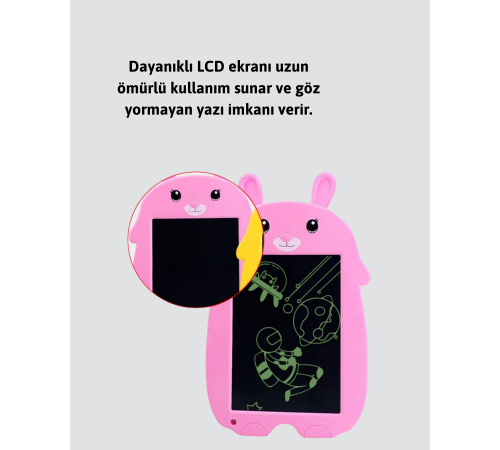 Kağıt Benzeri LCD Yazı Tableti | Tek Tuşla Silme ve Uzun Pil Ömrü