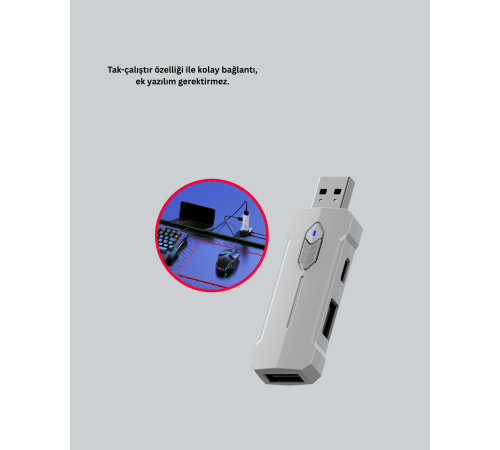 Rekabetçi Mobil Oyun Aksesuarı | Klavye + Mouse + Hızlı Dönüştürücü