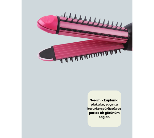 Hızlı Isınan Saç Maşası ve Düzleştirici | Çift Fonksiyonlu
