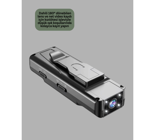 Gece Görüşlü Döngüsel Kayıt Destekli Mini Kamera