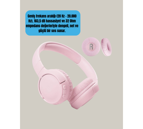 Geniş Frekans Aralıklı Bluetooth Kulak Üstü Kulaklık