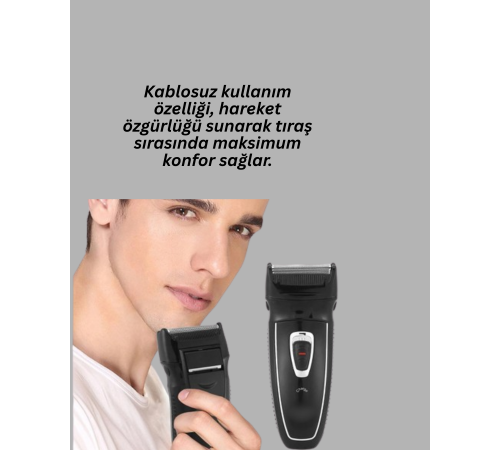 Kablosuz Kuru Tıraş Makinesi Folyo Başlıklı