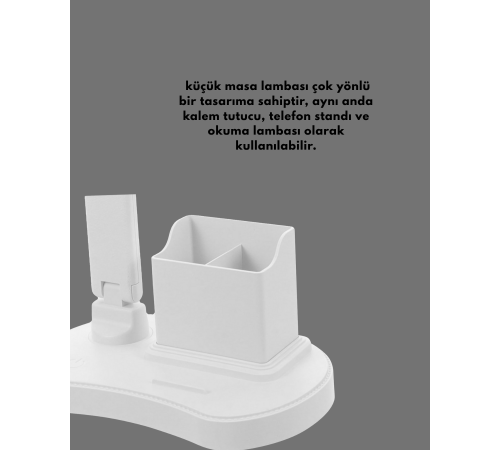 Ayarlanabilir Kısılabilir LED Masa Lambası | Entegre Kalemlik ve Telefon Tutucu Özellikli Ayarlanabilir Kısılabilir LED Masa Lambası | Entegre Kalemlik ve Telefon Tutucu Özellikli