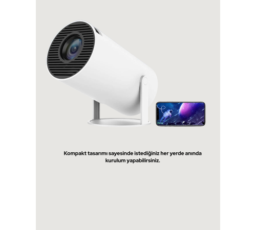 4K Uyumlu 130 İnç Full HD Projeksiyon Cihazı ve Kablosuz Aktarım Özelliği