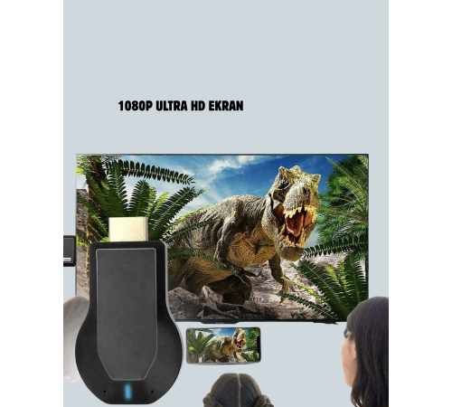 Yazılım Gerektirmeyen Kablosuz Mirroring Adaptörü – 1080p HD Görüntü Kalitesi