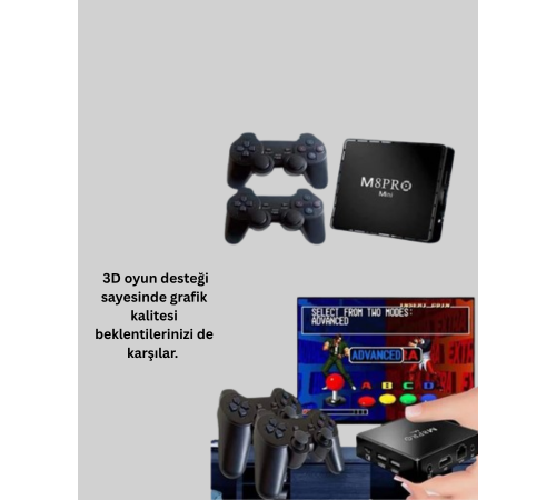 Retro Oyun Konsollu Akıllı Android TV Kutusu