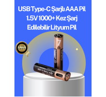 Hızlı Şarj Teknolojili USB Şarjlı AAA Pil – 40 Dakikada Tam Şarj