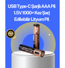 Hızlı Şarj Teknolojili USB Şarjlı AAA Pil – 40 Dakikada Tam Şarj