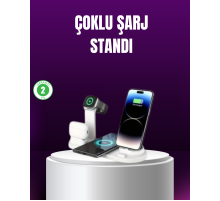15W Hızlı Şarj Destekli 4’ü 1 Arada Kablosuz Şarj İstasyonu