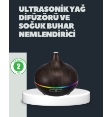 550ML Ultrasonik Hava Nemlendirici ve Aromaterapi Difüzörü