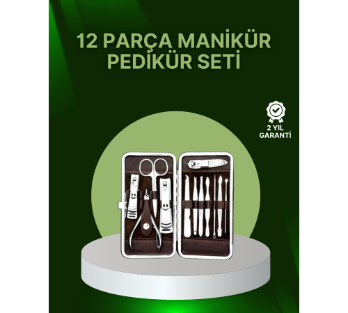 12 Parçalık Özel Deri Çantalı Kişisel Bakım Seti