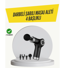 Mini Masaj Tabancası 4 Başlık 6 Hız Ayarlı