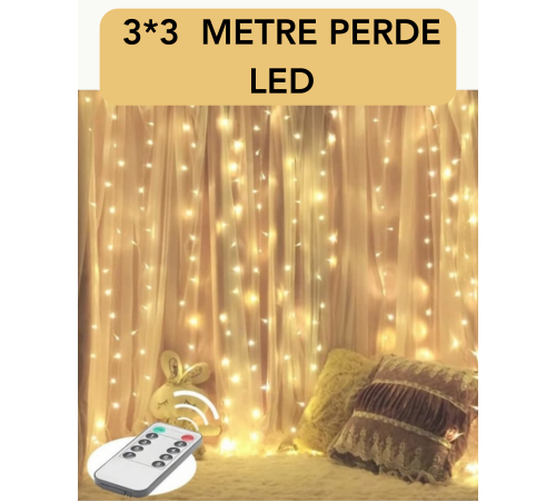 3x3 Metre Perde LED Işık – Parti ve Bahçe Dekorasyonu