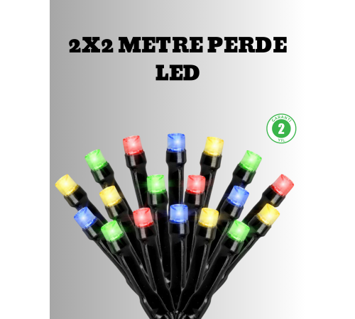 2x2 Metre Pil ile Çalışan Perde LED Işık – 8 Modlu Dekoratif