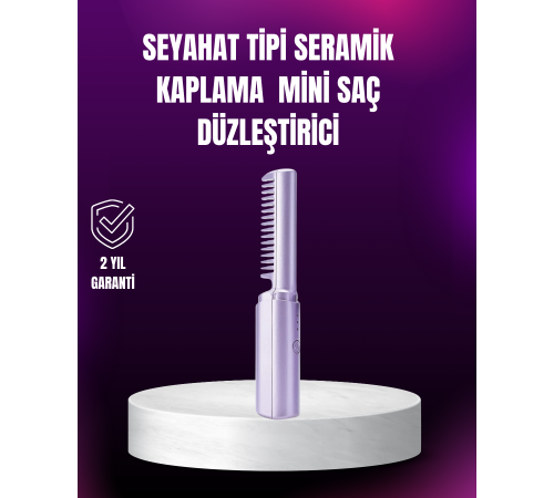 Kablosuz USB Şarjlı Saç Düzleştirici Tarak – Seyahat Boy