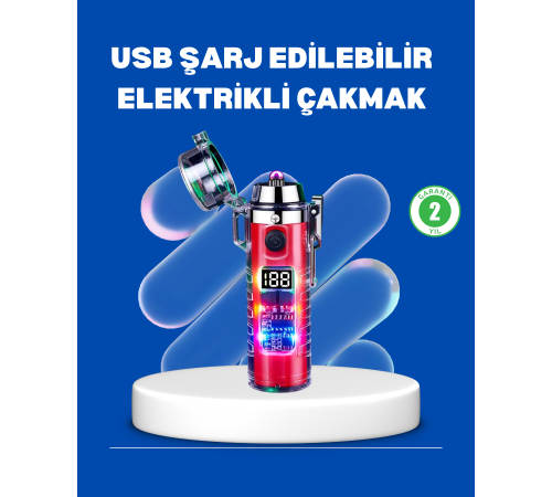 Çok Fonksiyonlu Şarjlı LED Fenerli USB Çakmak