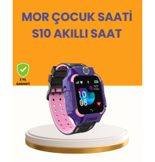 S10 Mor Akıllı Çocuk Saati Konum Takip ve Güvenlik Özellikli