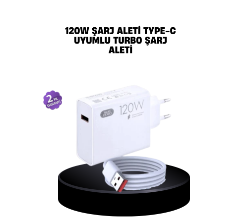 120W Mi Turbo Destekli Hızlı Şarj Cihazı Type-C Uyumlu Akım Korumalı