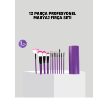 12’li Profesyonel Makyaj Fırça Seti Ultra Yumuşak Sentetik Kıllı