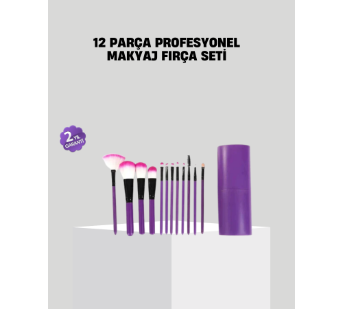 12’li Profesyonel Makyaj Fırça Seti Ultra Yumuşak Sentetik Kıllı